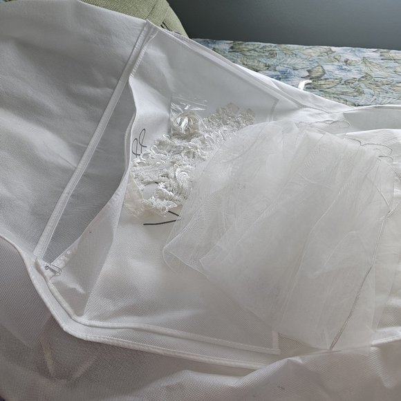 ANNA SORRANO "SUZETTE" STRAPLESS WEDDING GOWN WITH CHANTILLY EYELASH HEM - Picture 14 of 16